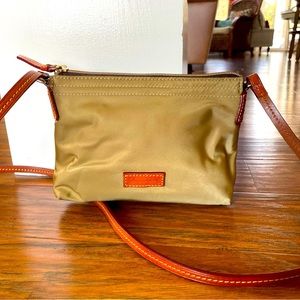 Dooney and Bourke Nylon Crossbody Pouchette- Khaki- EUC!
